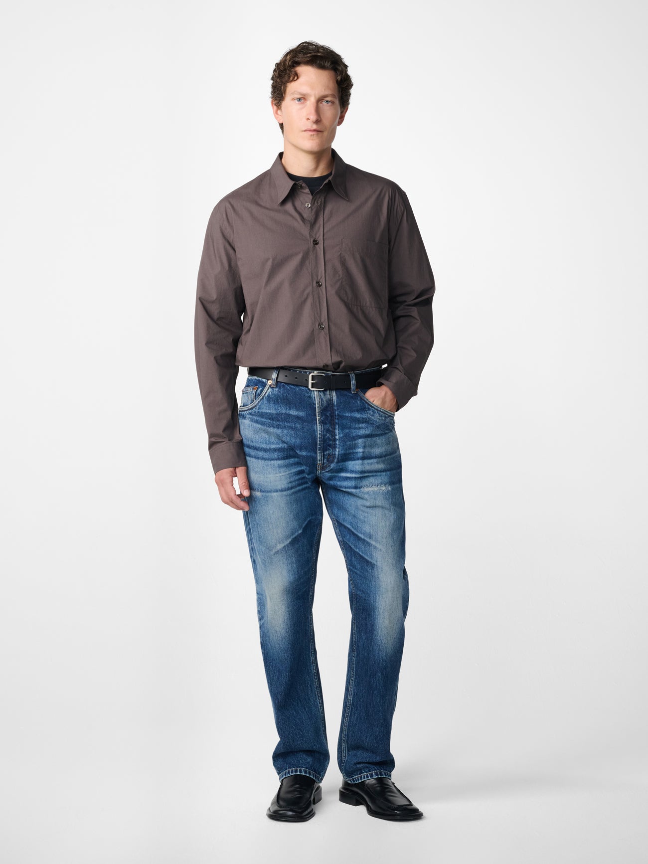 Kingston Poplin Shirt in Chocolate