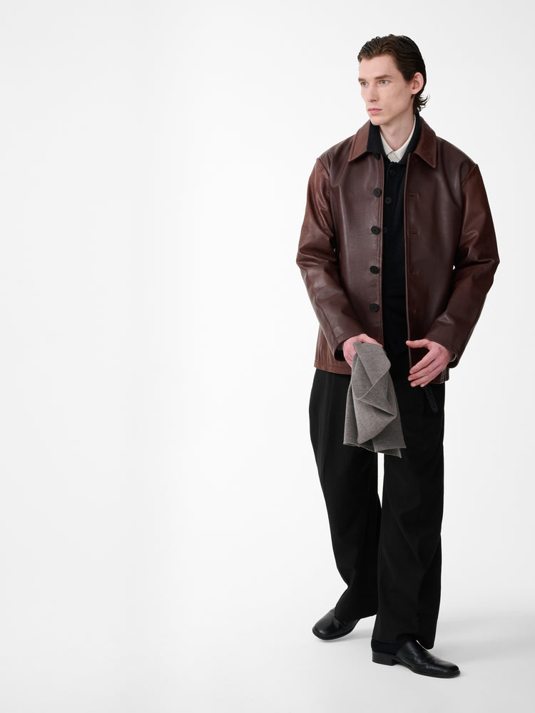 Landau Leather Jacket in Chestnut