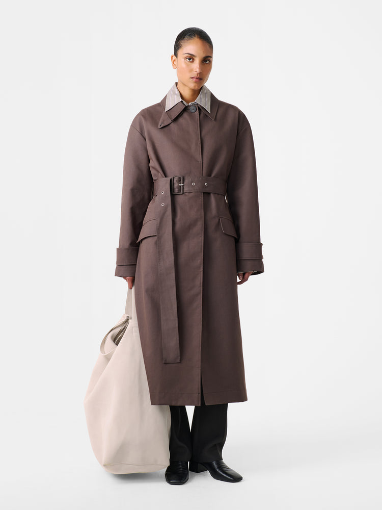 Leto Modal Stripe Shirt in Putty