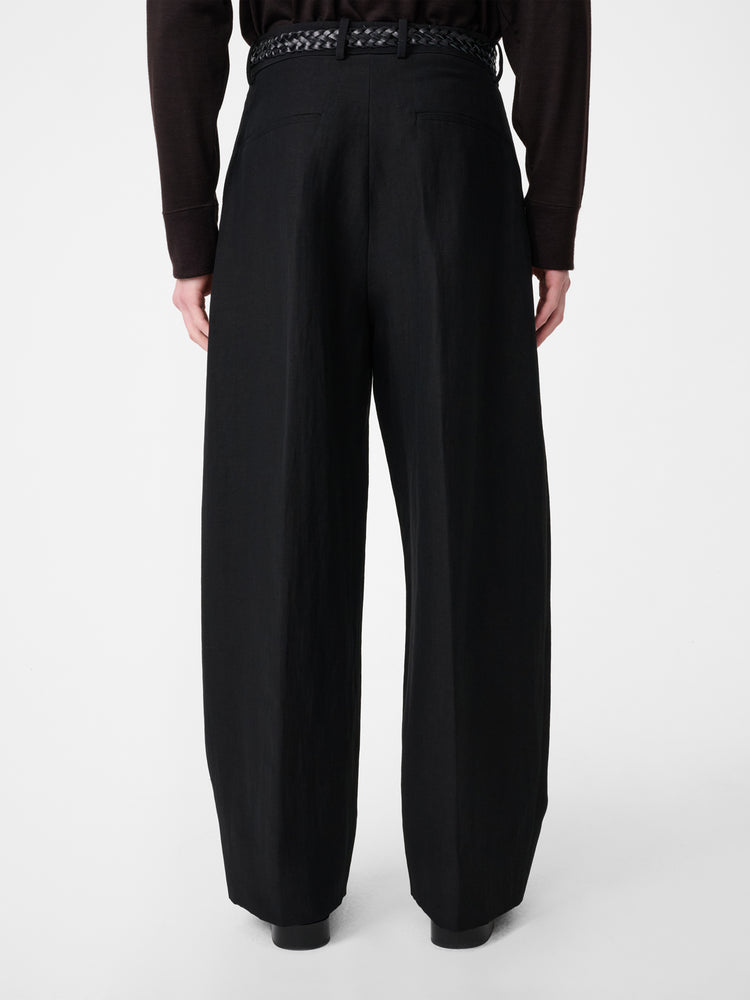 Line Linen Pant in Black