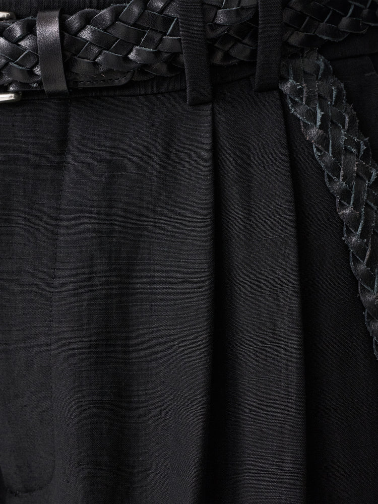 Line Linen Pant in Black