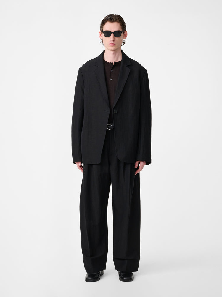 Line Linen Pant in Black