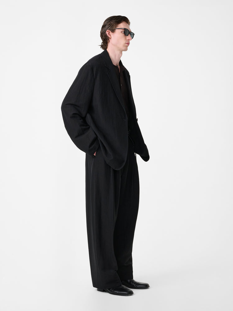 Line Linen Pant in Black
