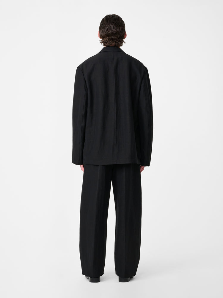Line Linen Pant in Black