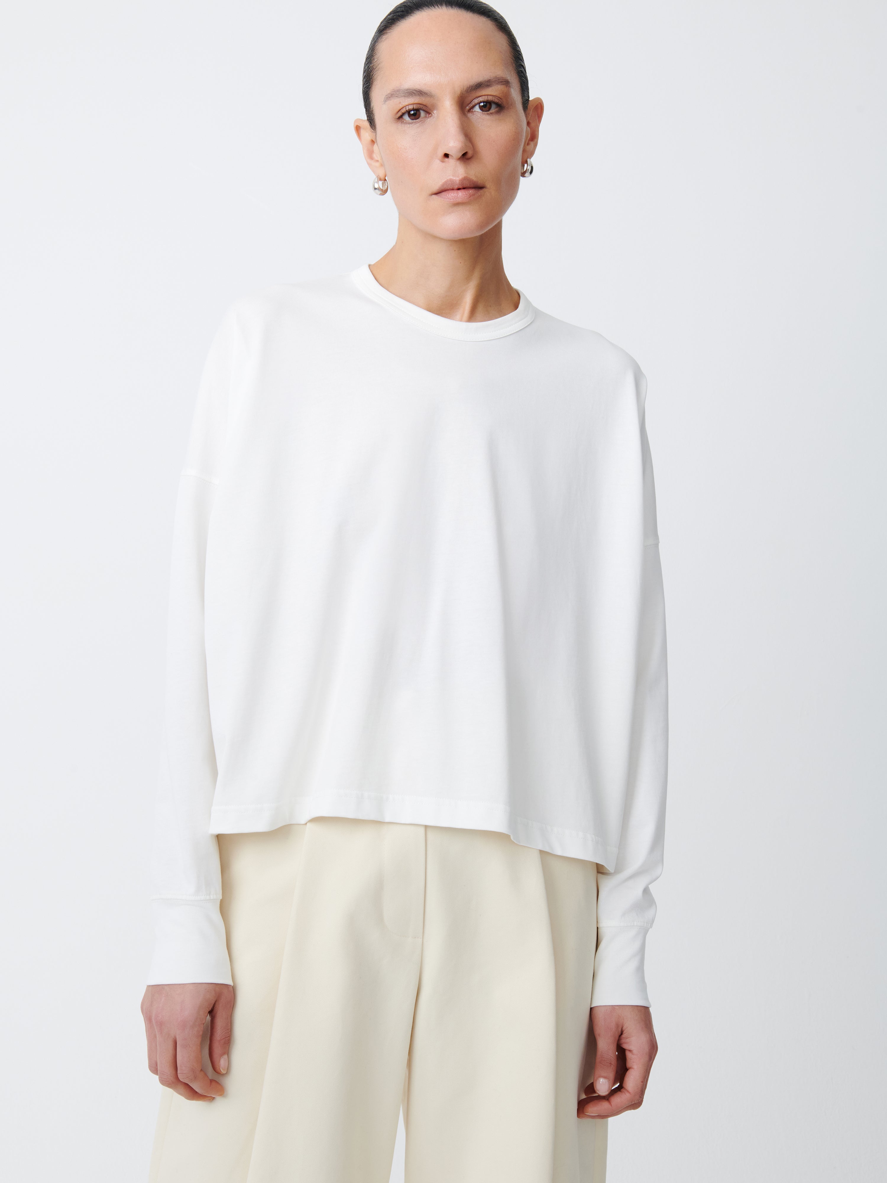 Loop Long Sleeve T-Shirt in Optic White– Studio Nicholson