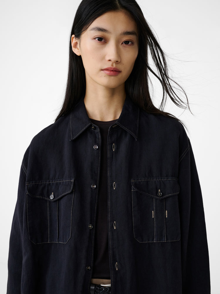 Louro Shirt in Black Grape - Studio Nicholson