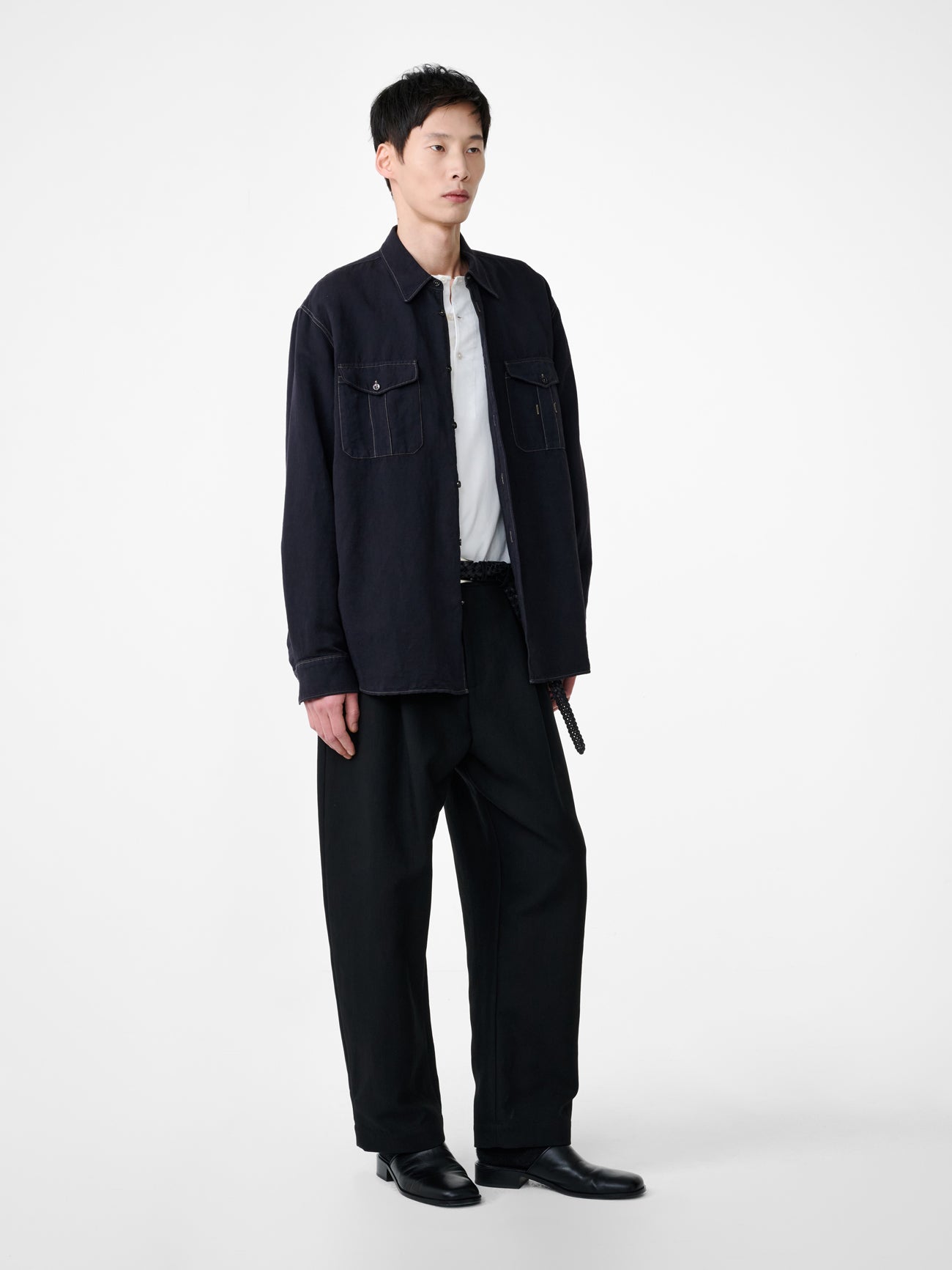 Louro Shirt in Black Grape - Studio Nicholson