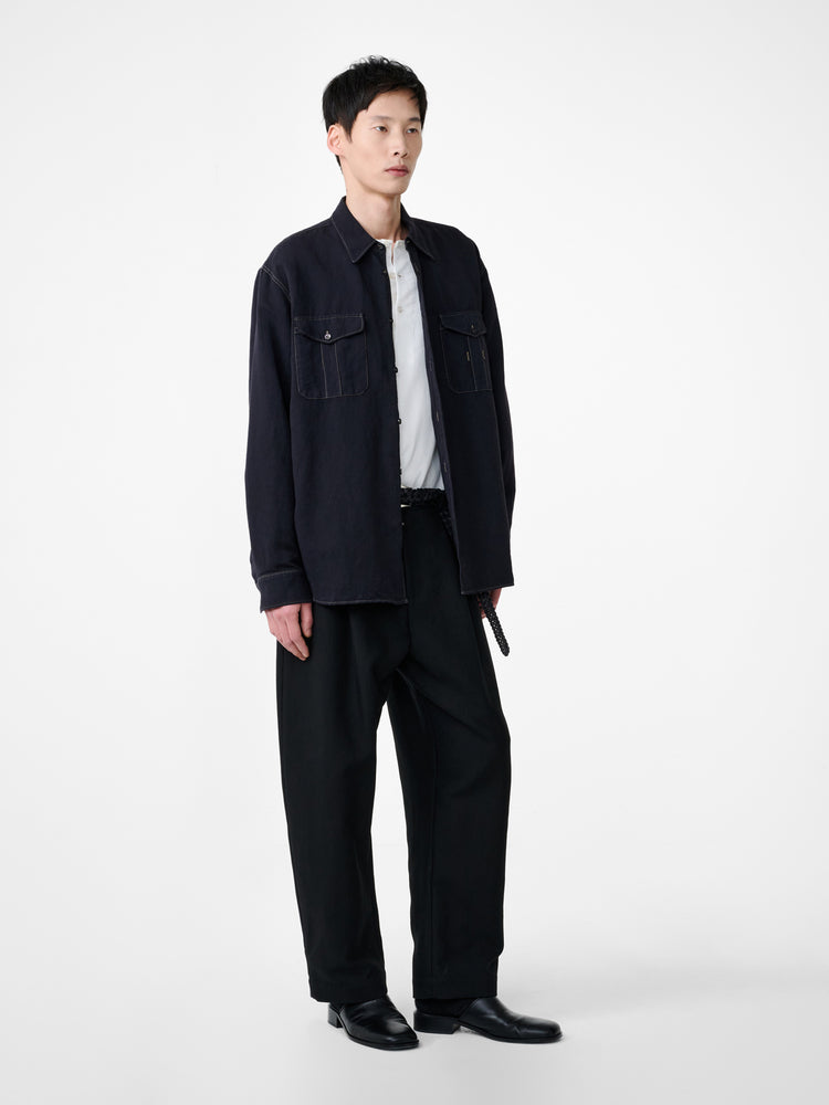 Louro Shirt in Black Grape - Studio Nicholson