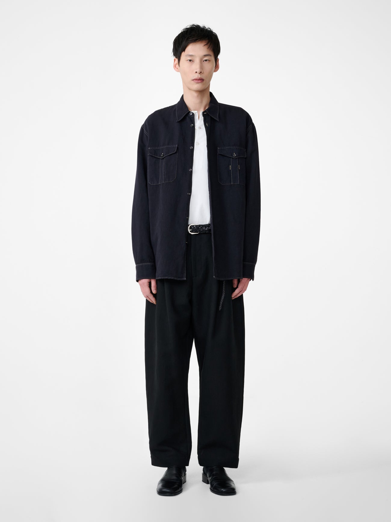 Louro Shirt in Black Grape - Studio Nicholson