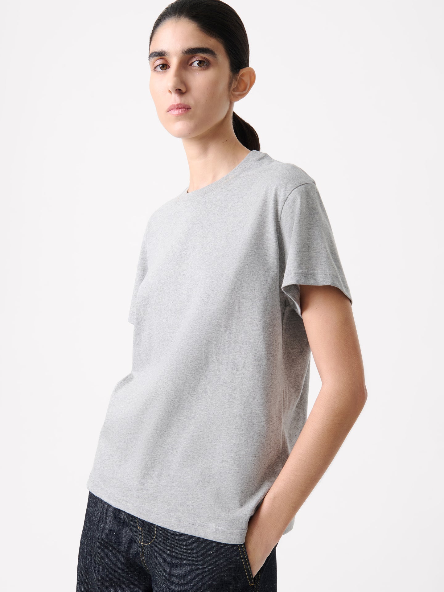 Marine T-Shirt in Grey Marl