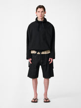 Marylebone Denim Short in Black / White Weft