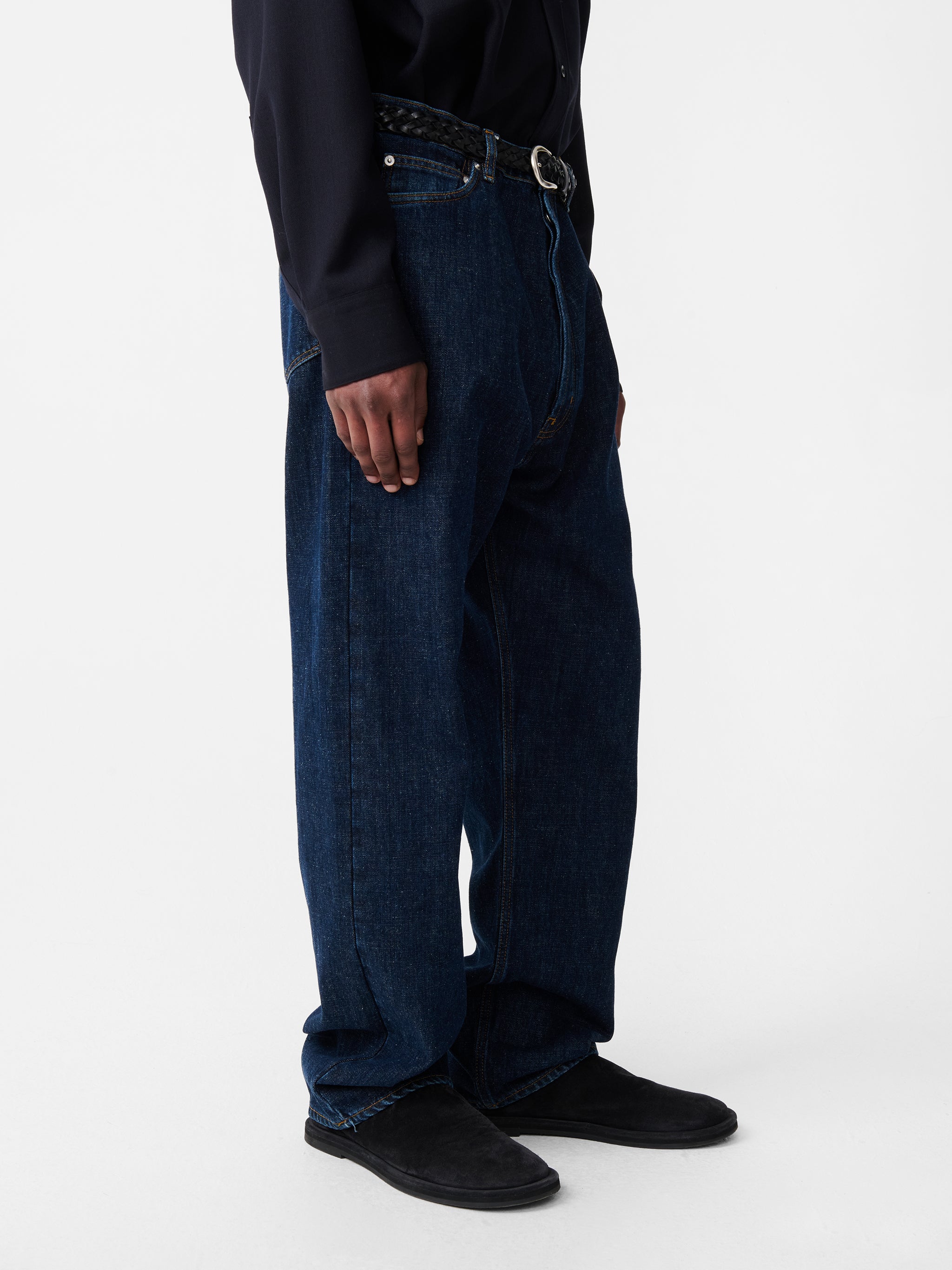 さらに100円引き◆ODD STUDIO◆Fringe Washing Wide Denim Pants Namu Shop - Studio Nicholson DENJO Denim - Worn Wash Indigo