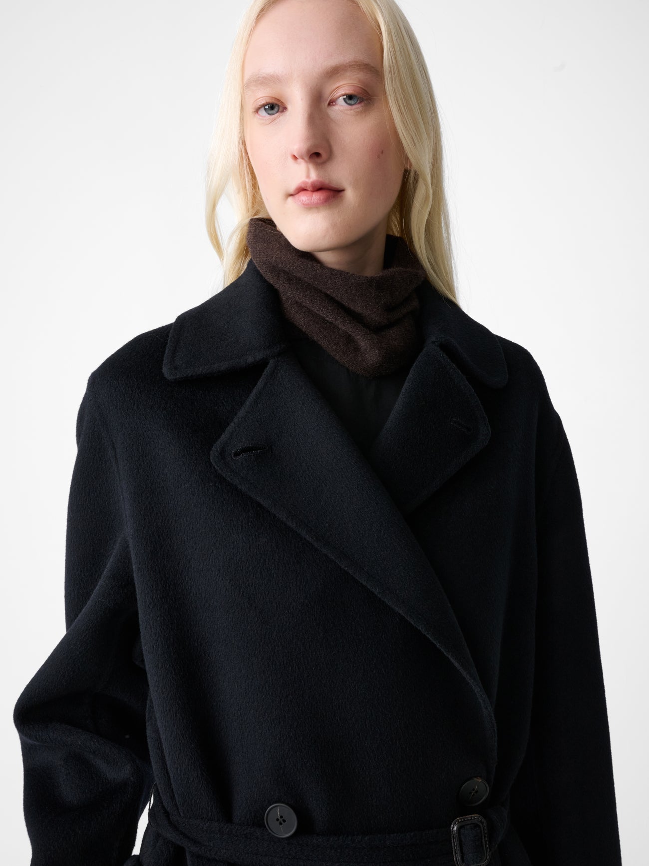 Mori Wool Coat in Darkest Navy