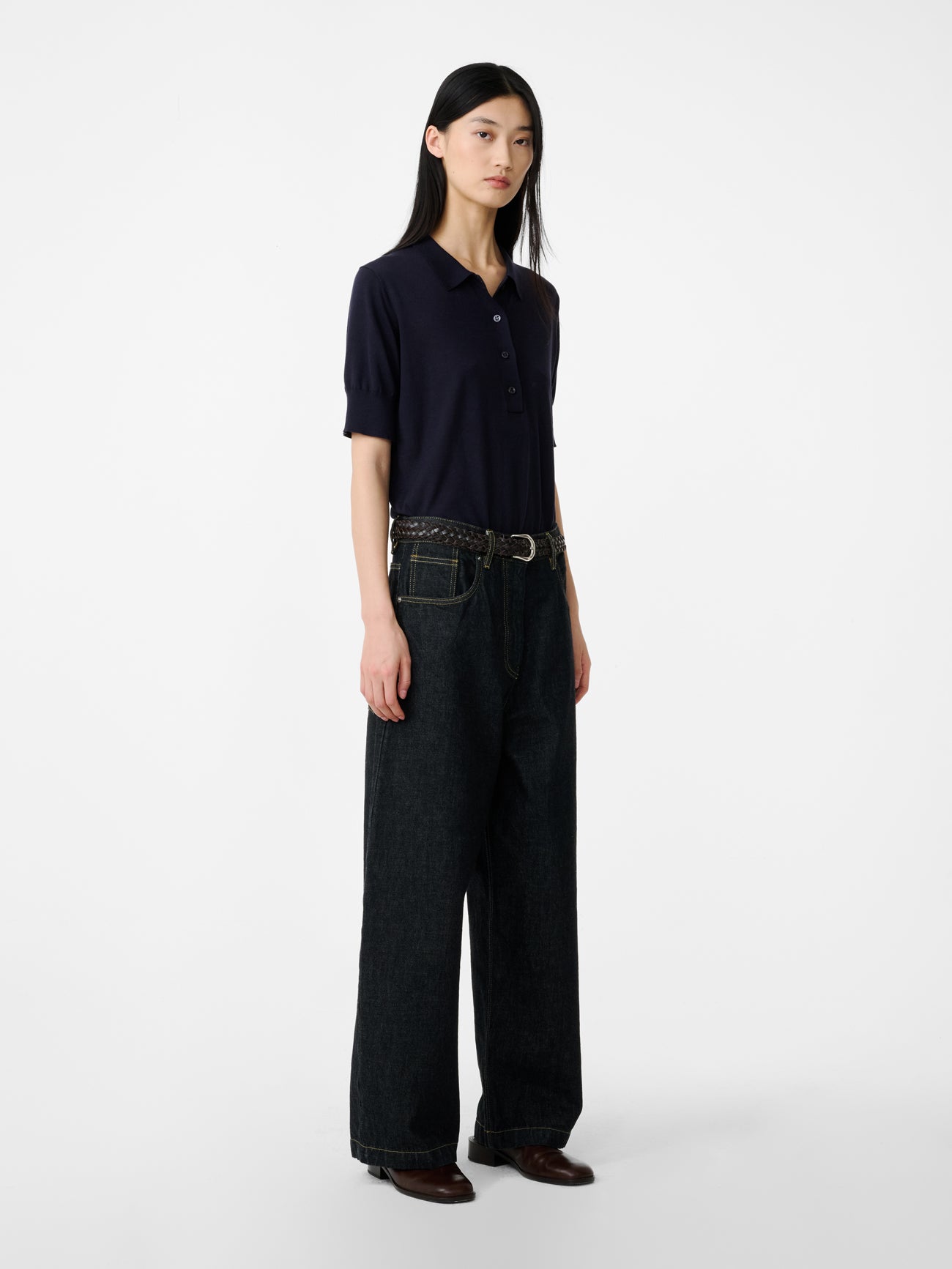 Neive Italian Denim Pant in Black - Studio Nicholson
