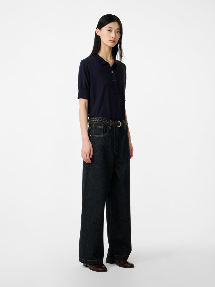 Neive Italian Denim Pant in Black - Studio Nicholson