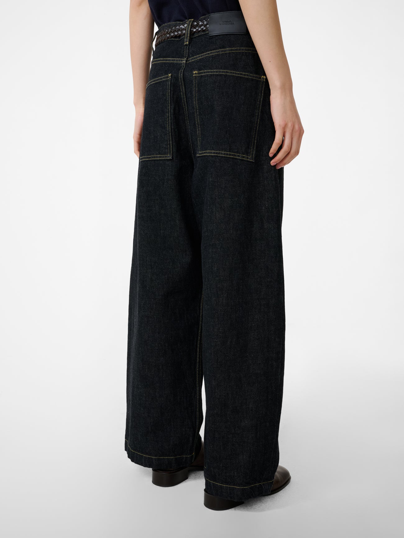 Neive Italian Denim Pant in Black - Studio Nicholson