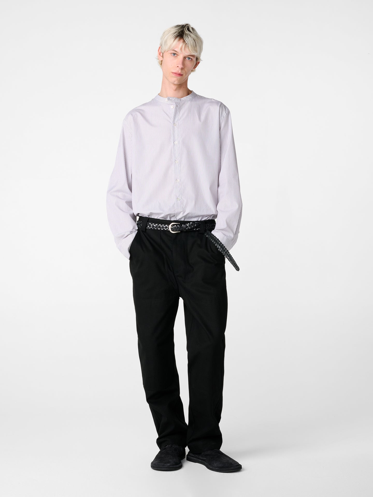 Nick Shirt in Grey / Red Stripe
