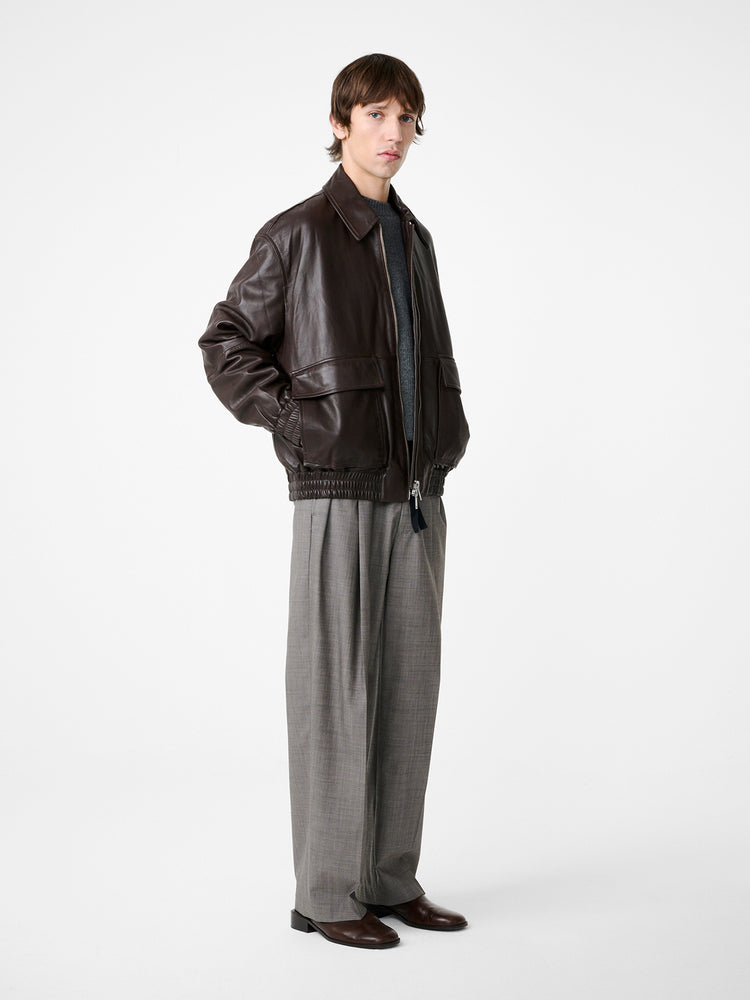 Noam Tropical Wool Pant in Warm Grey - Studio Nicholson