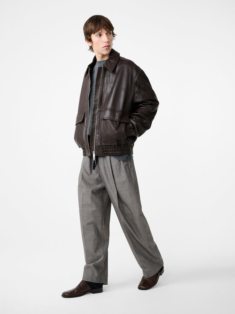 Noam Tropical Wool Pant in Warm Grey - Studio Nicholson