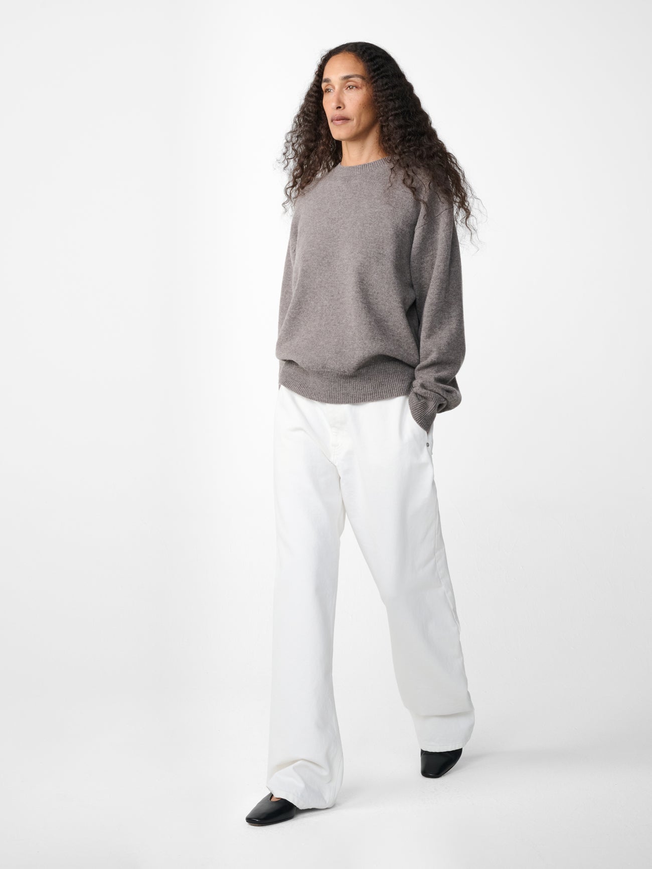 Nottingham Lambswool Knit in Stone Melange