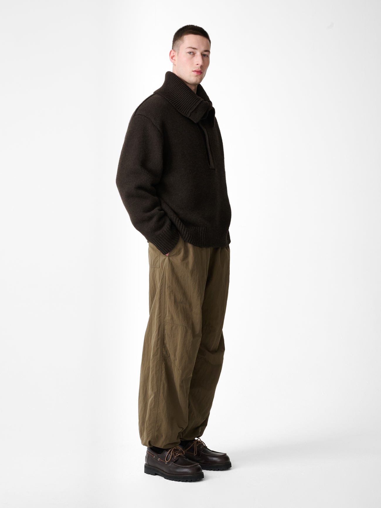 Orena Knit Polo in Espresso Brown