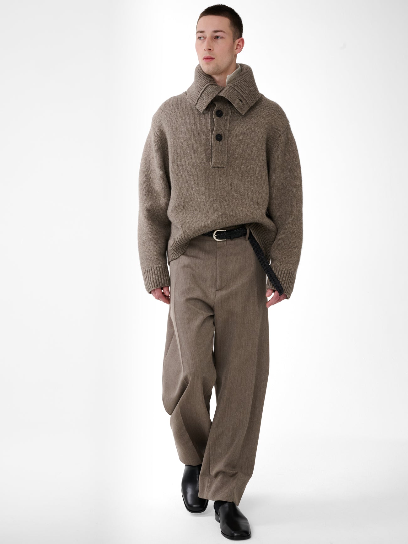 Orena Knit Polo in Natural Marl