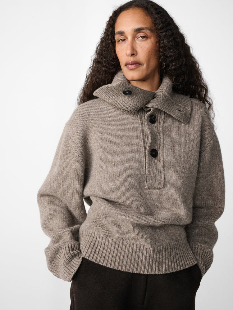 Orena Knit Polo in Natural Marl