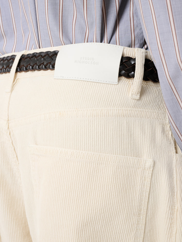 Paolo Corduroy Wide Leg Pant in Panna