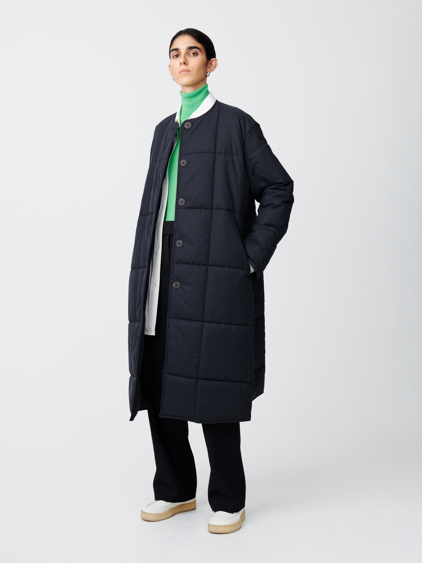 Pieper Padded Coat in Dark Navy
