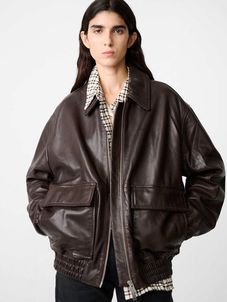 Piston Leather Jacket in Brown