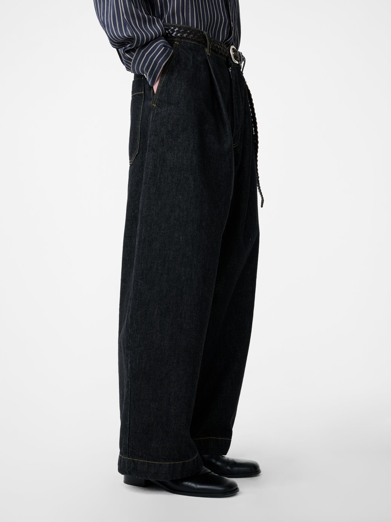 Puch Italian Denim Pant in Black - Studio Nicholson