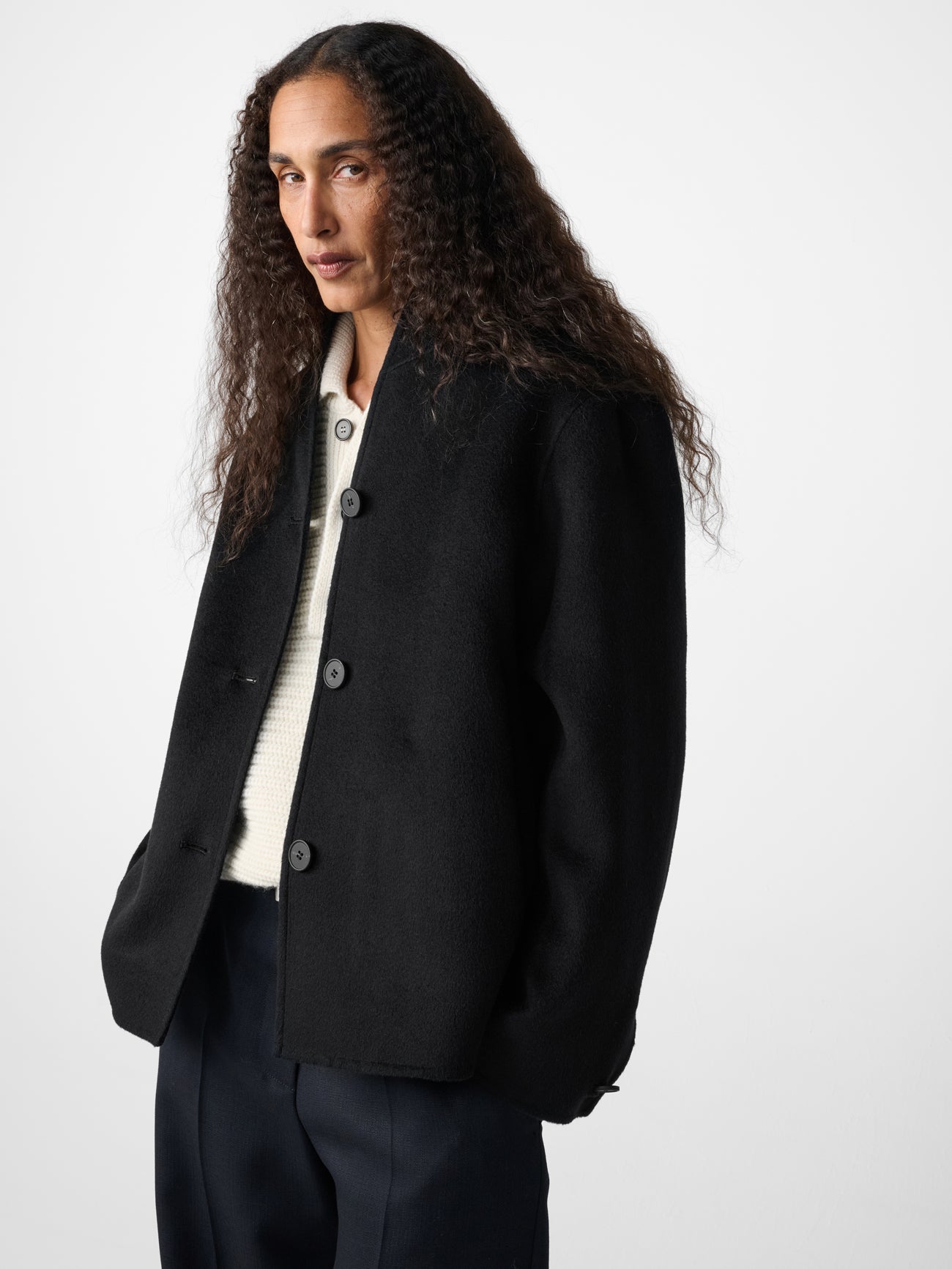Rhine Wool Jacket in Black