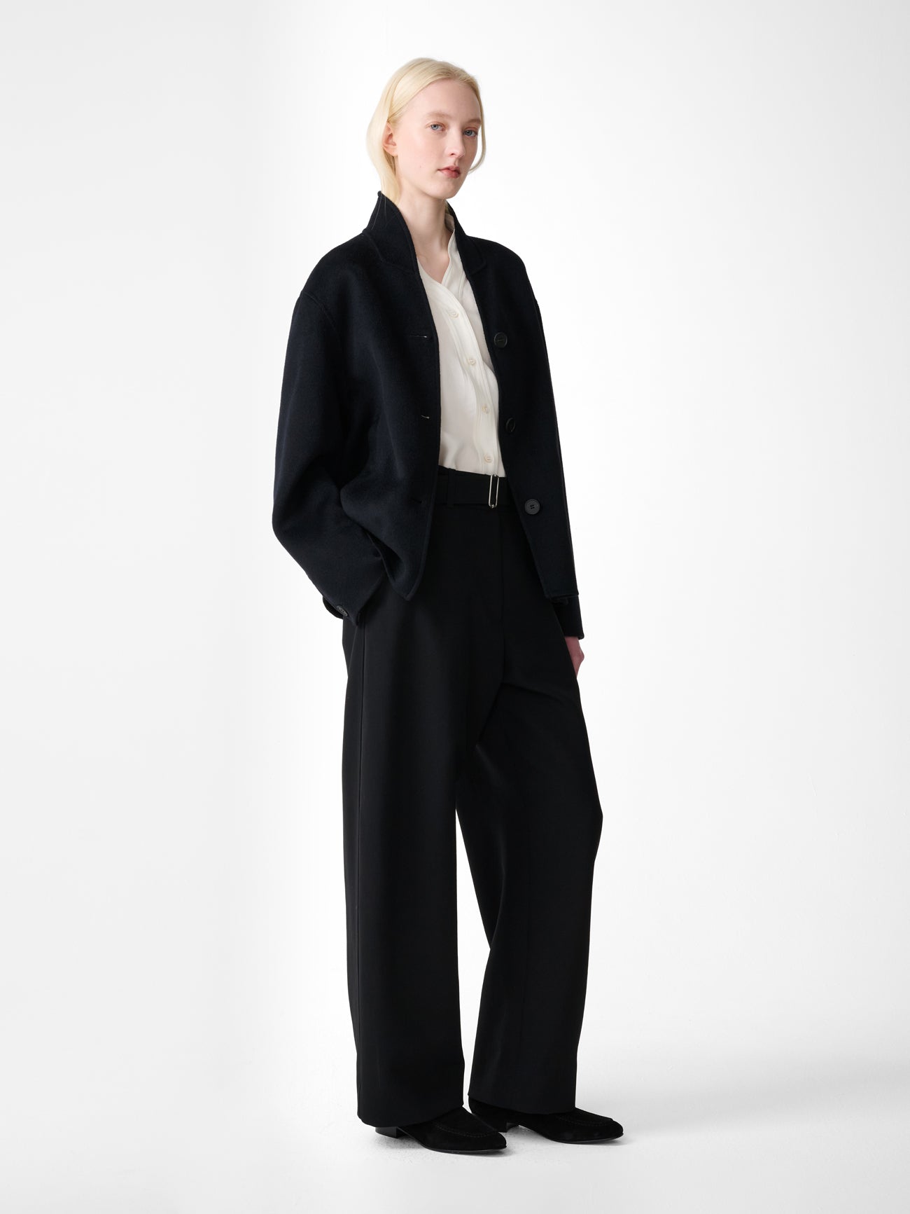 Rhine Wool Jacket in Darkest Navy