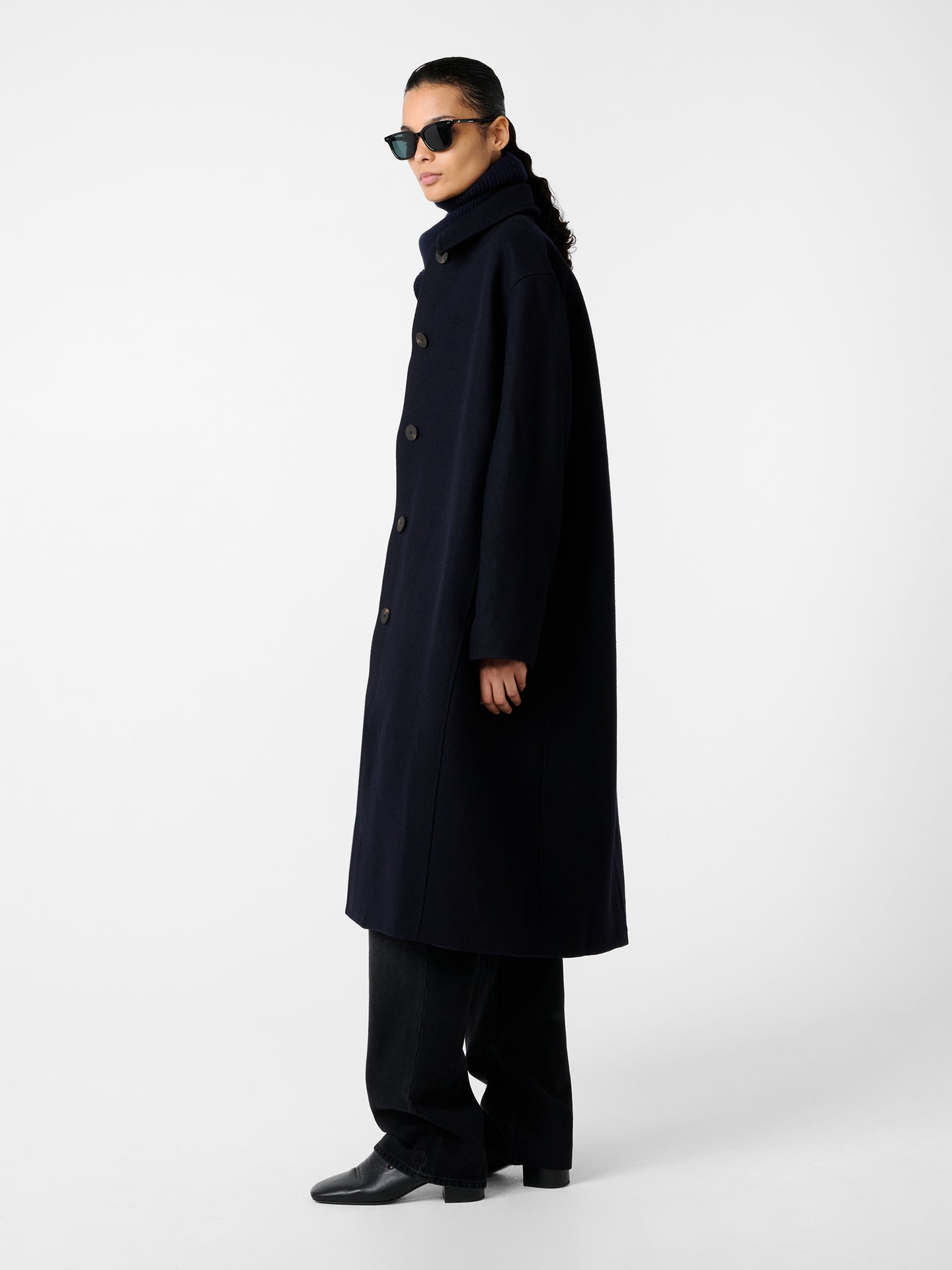 Ria Coat in Dark Navy