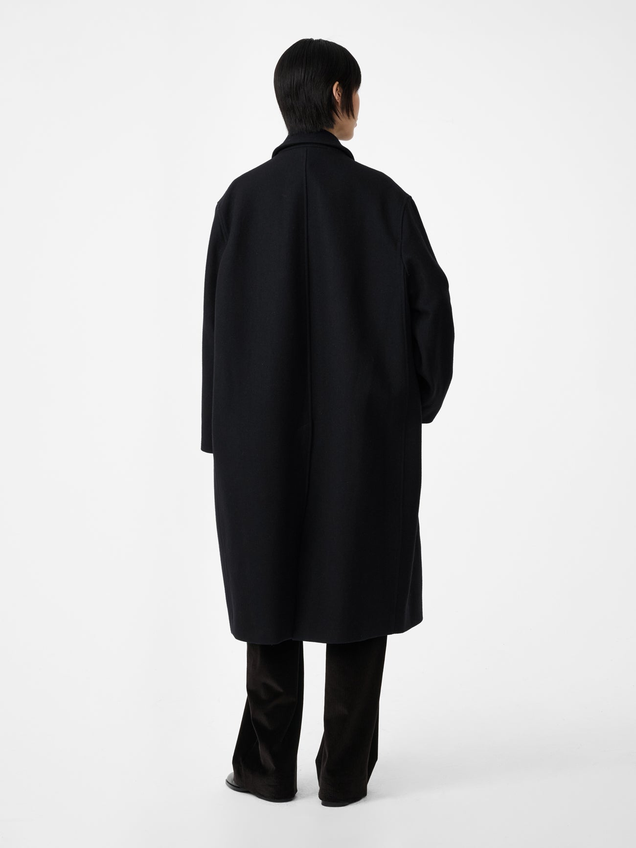 Ria Wool Melton Coat in Black