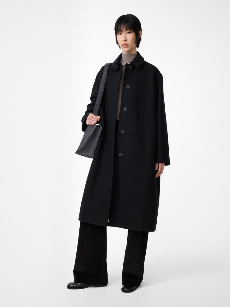 Ria Wool Melton Coat in Black