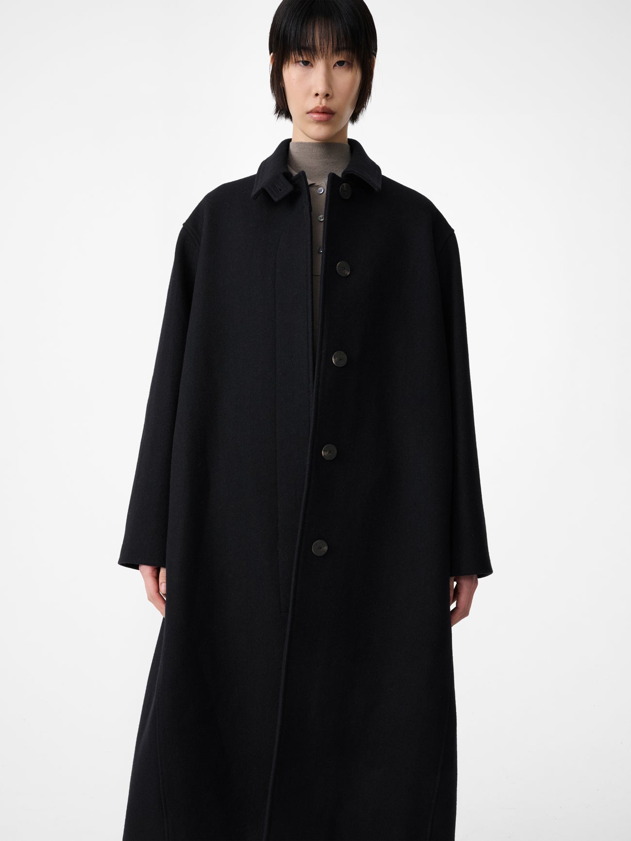 Ria Wool Melton Coat in Black