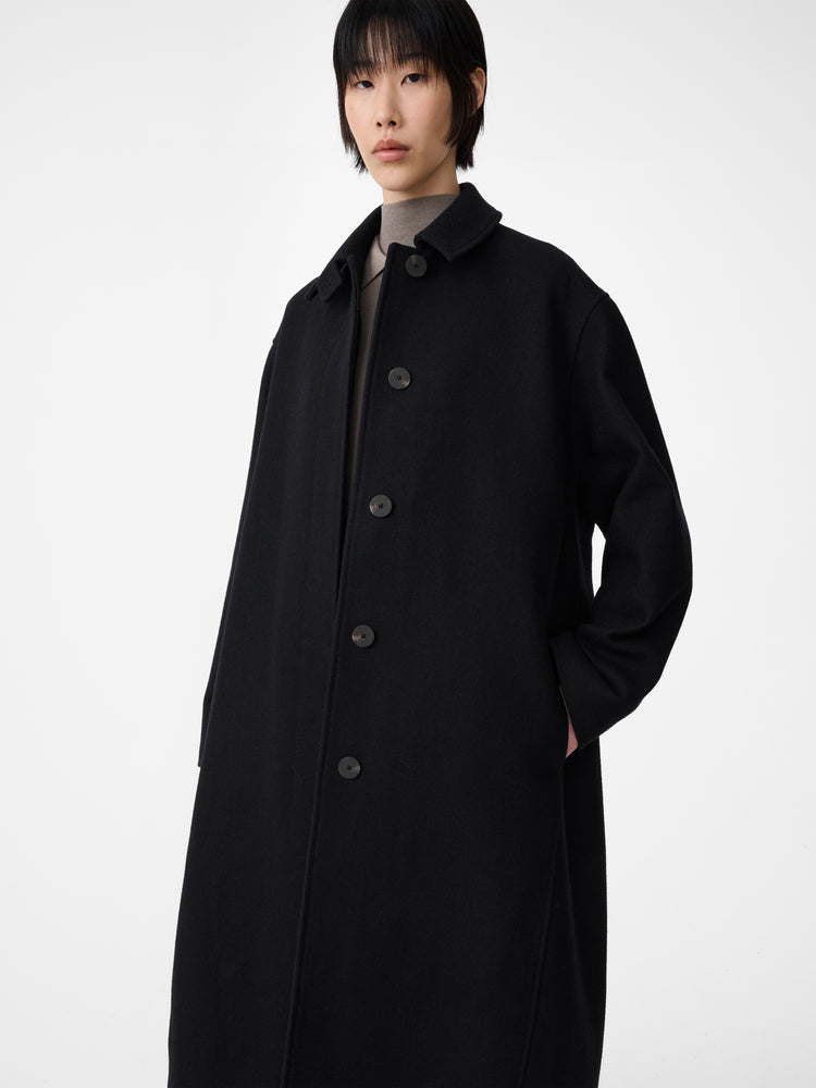 Ria Wool Melton Coat in Black