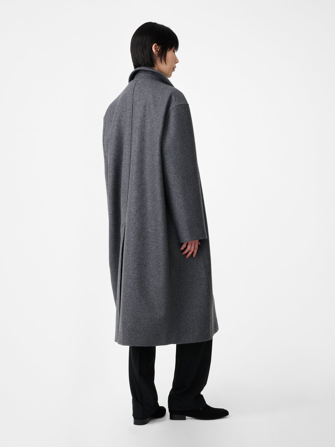 Ria Wool Melton Coat in Charcoal