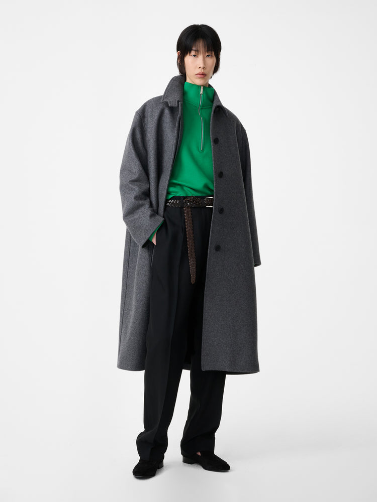 Ria Wool Melton Coat in Charcoal
