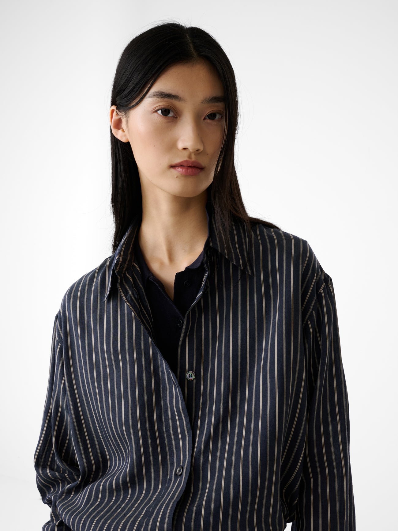 Rouen Shirt in Indigo Stripe - Studio Nicholson
