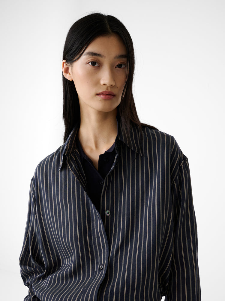 Rouen Shirt in Indigo Stripe - Studio Nicholson