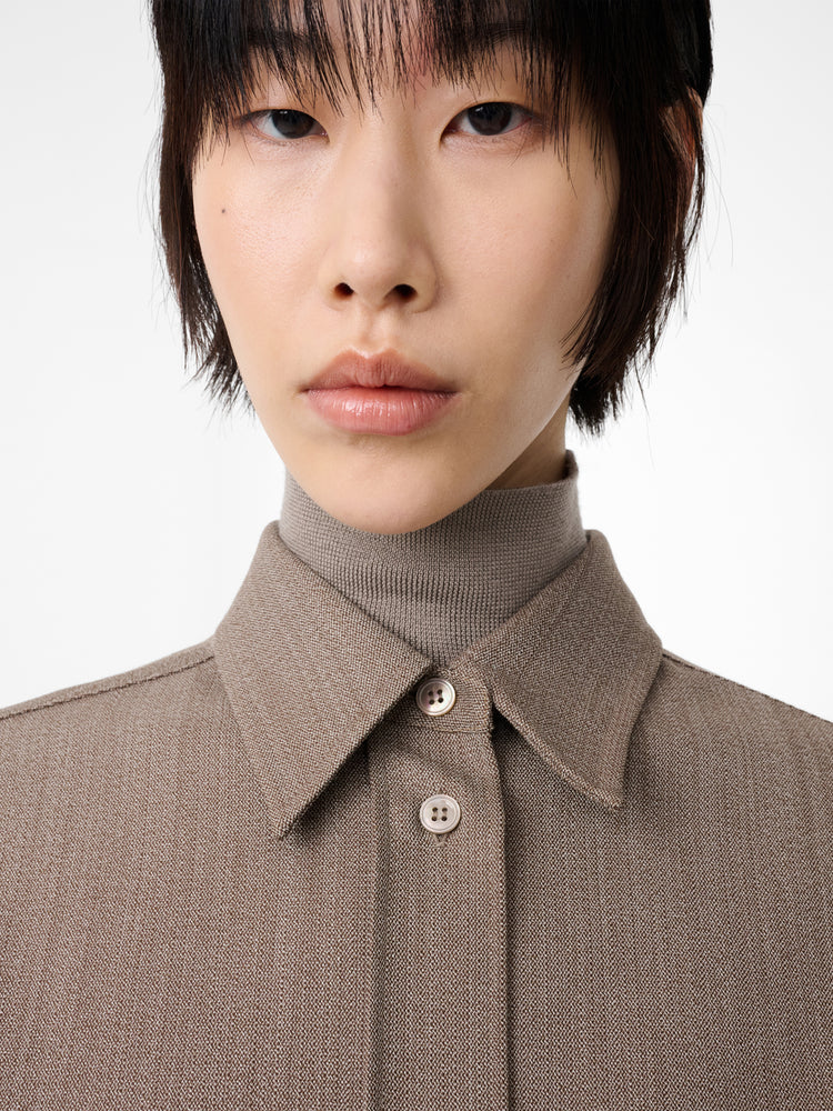 Rouen Shirt in Bark Melange