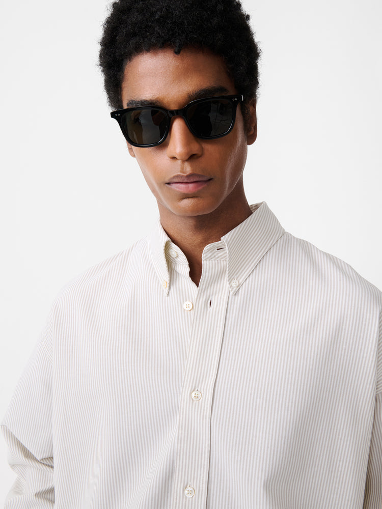 Ruskin Shirt in Khaki Stripe