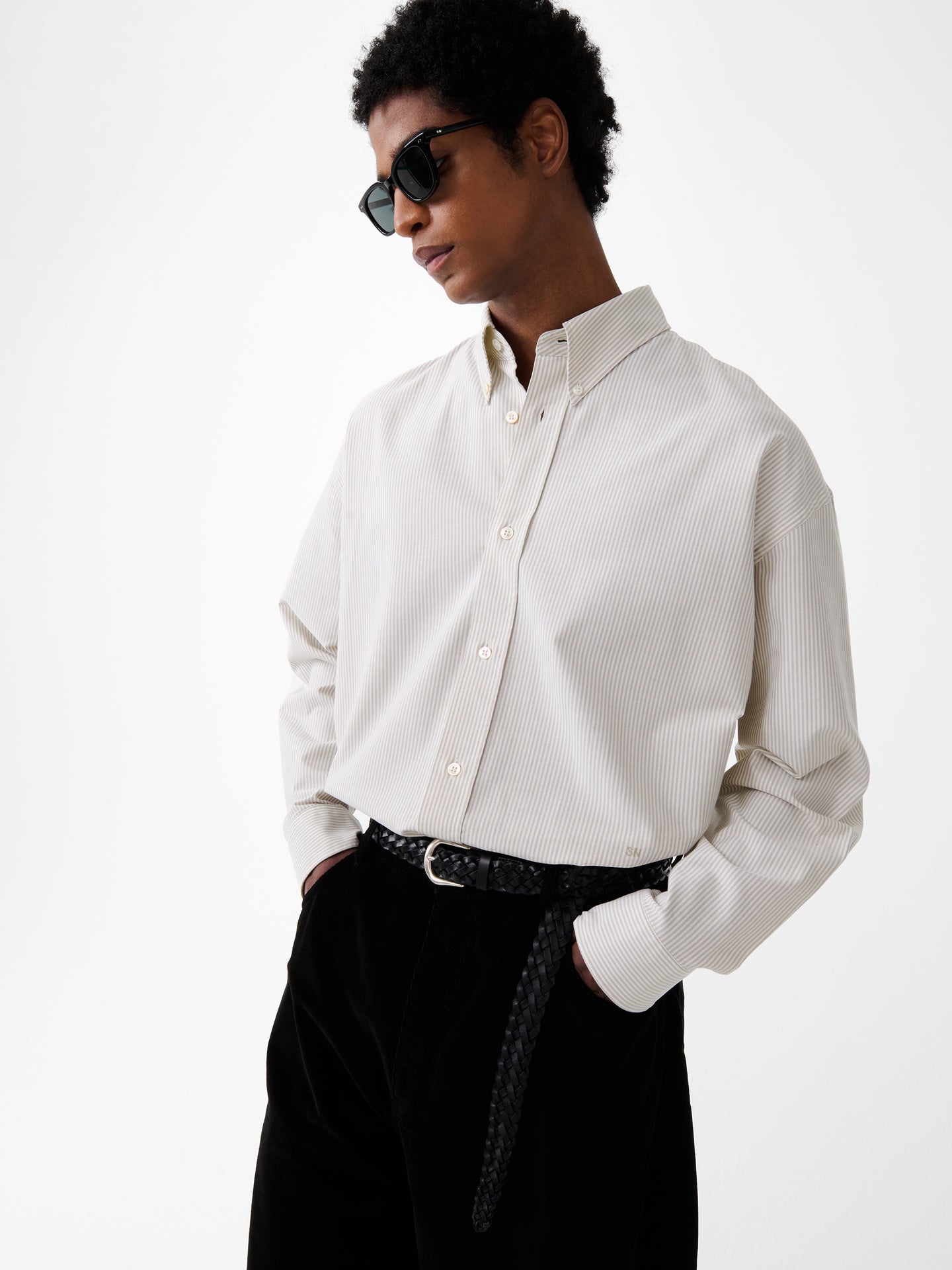Ruskin Shirt in Khaki Stripe