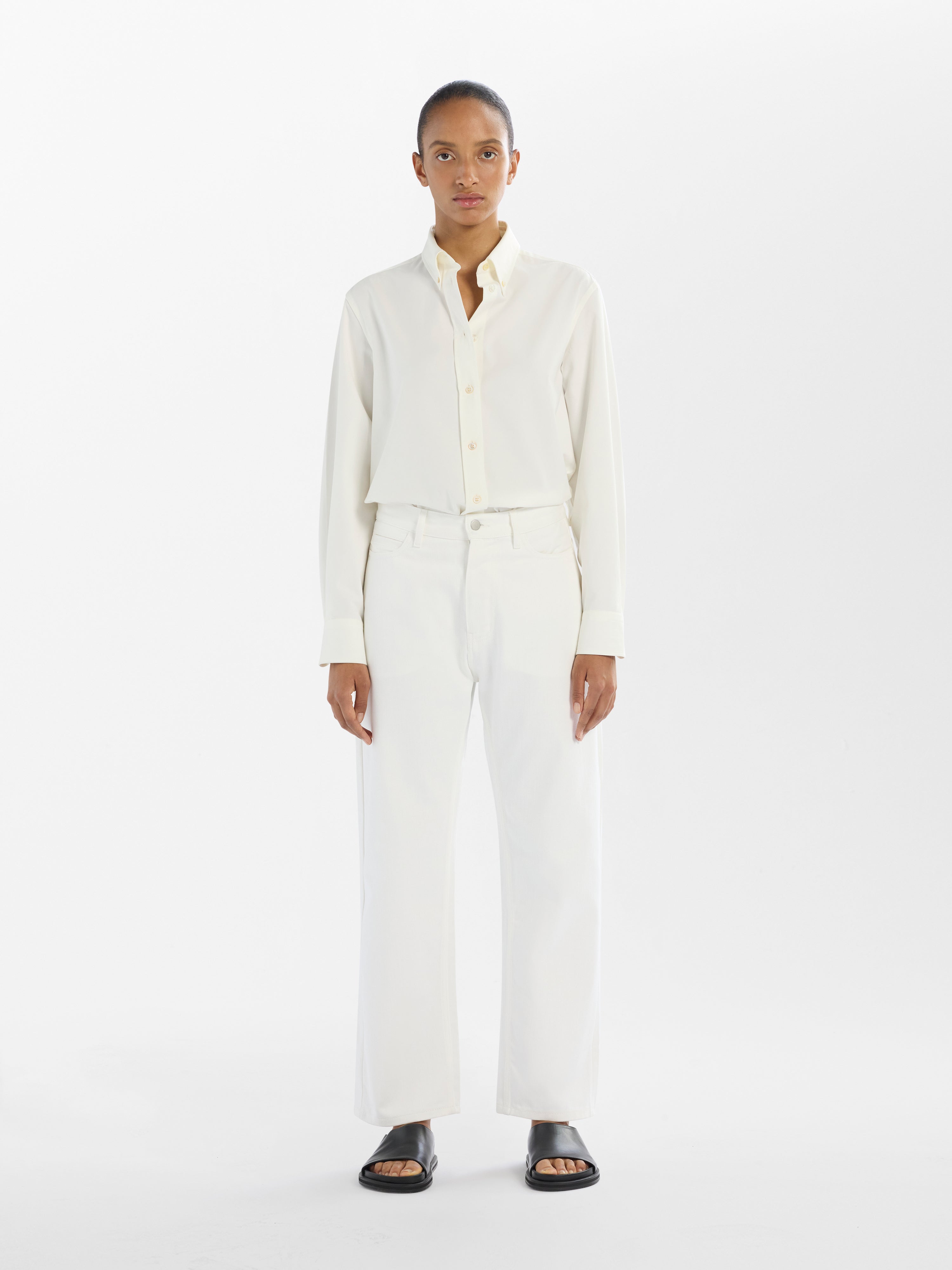 Ruthe Straight Leg Denim Pant in Optic White