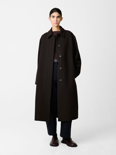 Ria Coat in Espresso | Tailored Wool Overcoat | Studio Nicholson