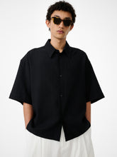 Sanko Matelasse Shirt in Black - Studio Nicholson