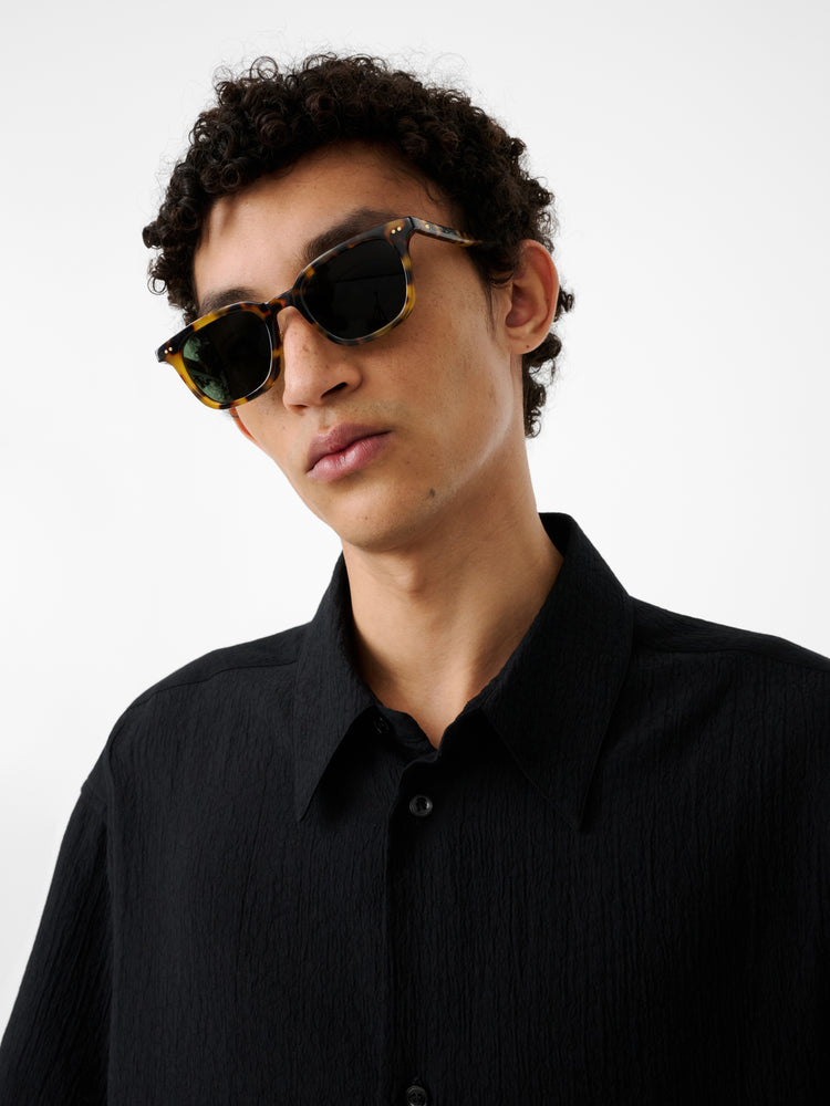Sanko Matelasse Shirt in Black - Studio Nicholson