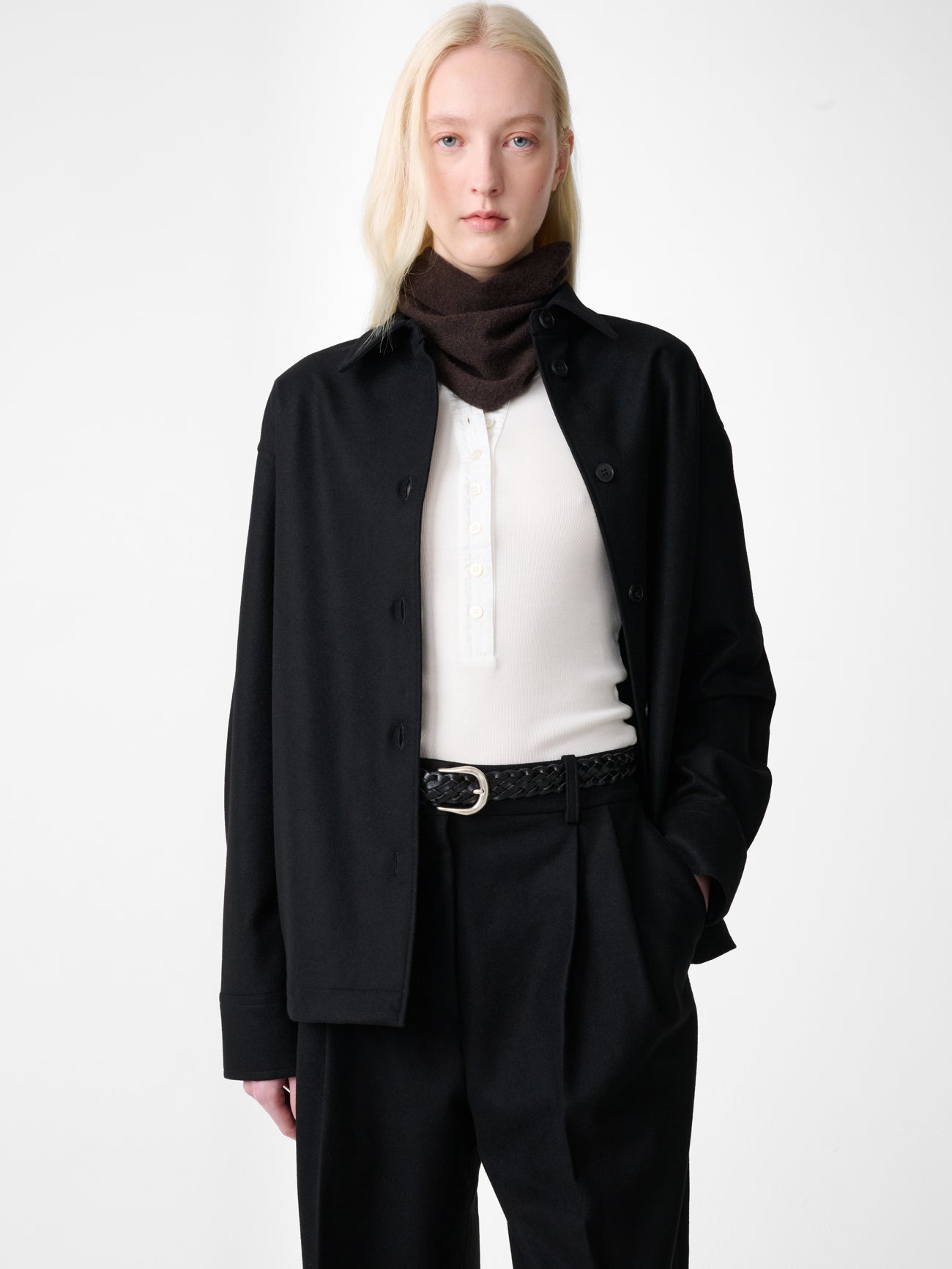 Santini Wool Shirt in Black